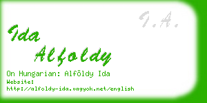 ida alfoldy business card
