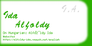 ida alfoldy business card